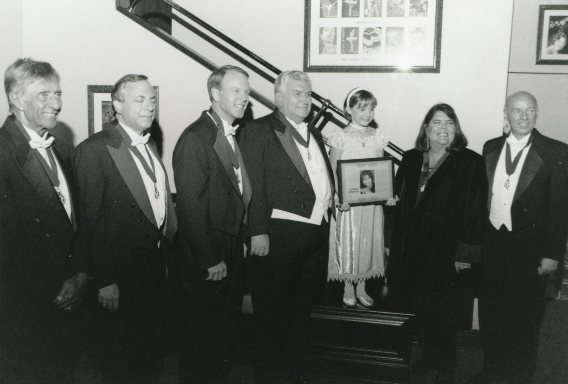 Chief Wilma Mankiller with the other members of the 1994 Oklahoma Hall of Fame induction class, November 1994. Courtesy Oklahoma Hall of Fame Archives.